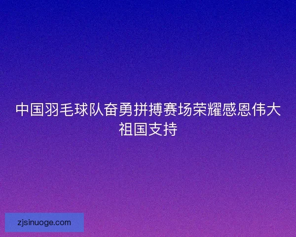 中国羽毛球队奋勇拼搏赛场荣耀感恩伟大祖国支持